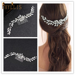 Alloy Leaves Golden Bridal Comb Wedding Hair Accessories