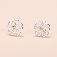 Daisy Flower Bee Stud Earrings Sunflower Butterfly Zircon