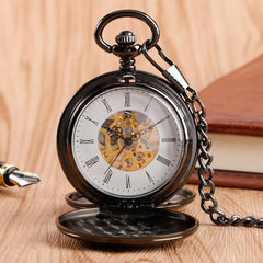 Mechanical Pocket Watch Full Luxury Gold Color Men Women Stylish Retro FOB