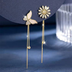 Daisy Flower Bee Stud Earrings Sunflower Butterfly Zircon