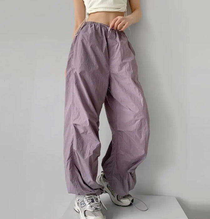 Casual Cargo Pants y2k Aesthetic Low Rise Drawstring Straight Capris