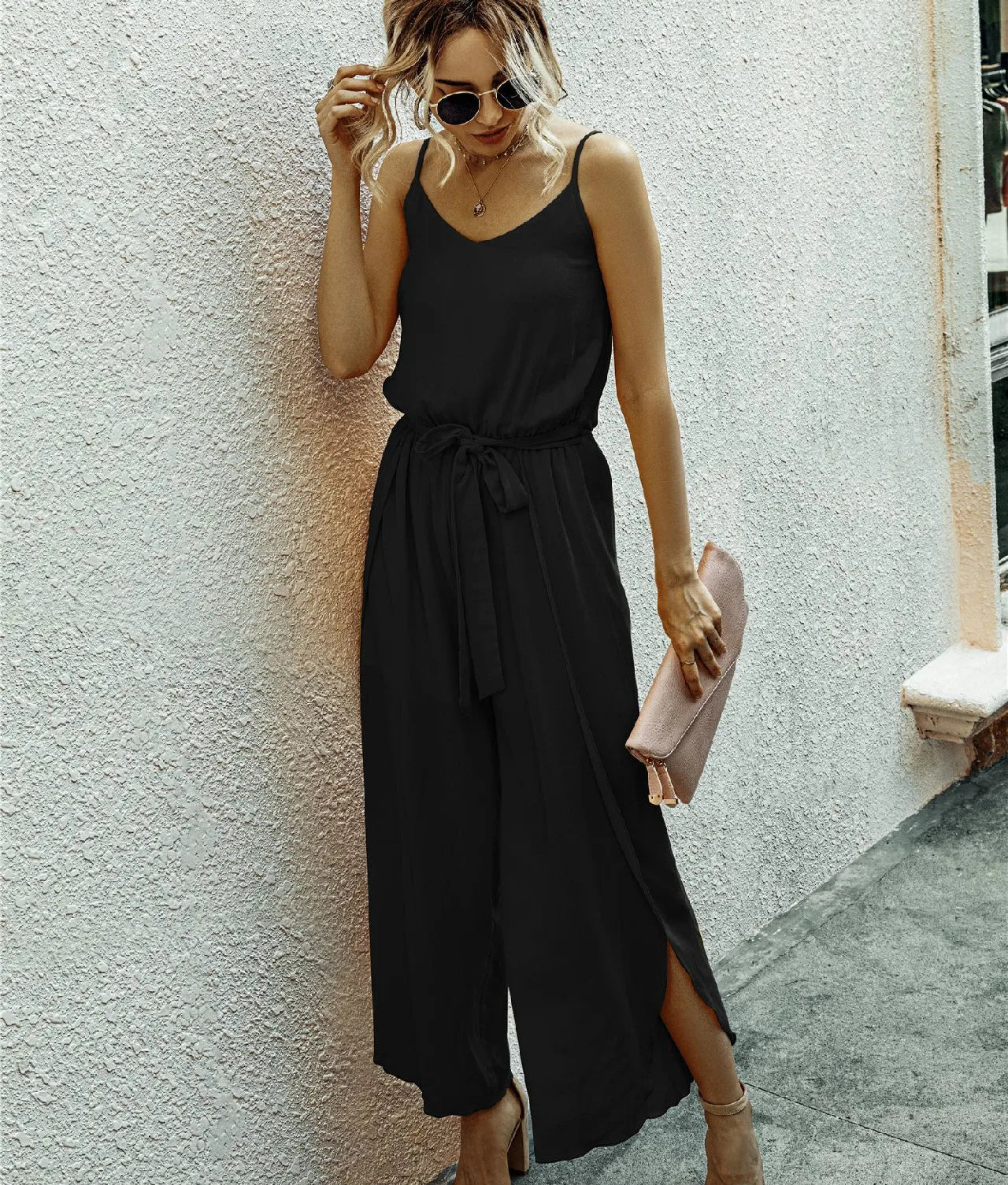 sleeveless summer strap playsuit boho Wide leg jumpsuit