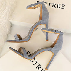 Sandals Suede Hollow High Heels Stiletto Fashion