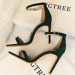 Sandals Suede Hollow High Heels Stiletto Fashion