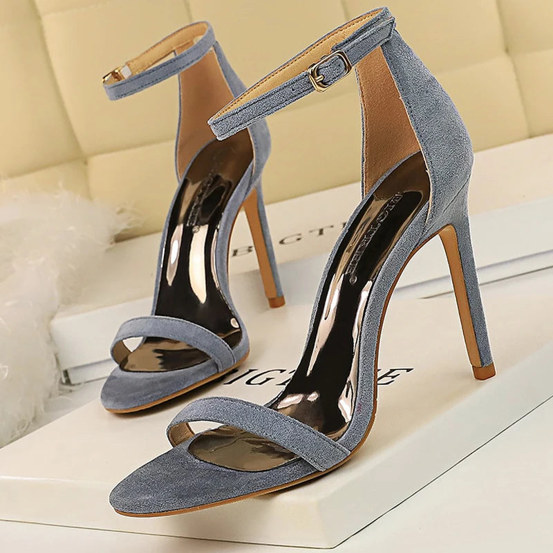 Sandals Suede Hollow High Heels Stiletto Fashion