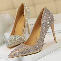 Shoes Rhinestone Woman Pumps Fashion Basic Pump Stiletto Heels