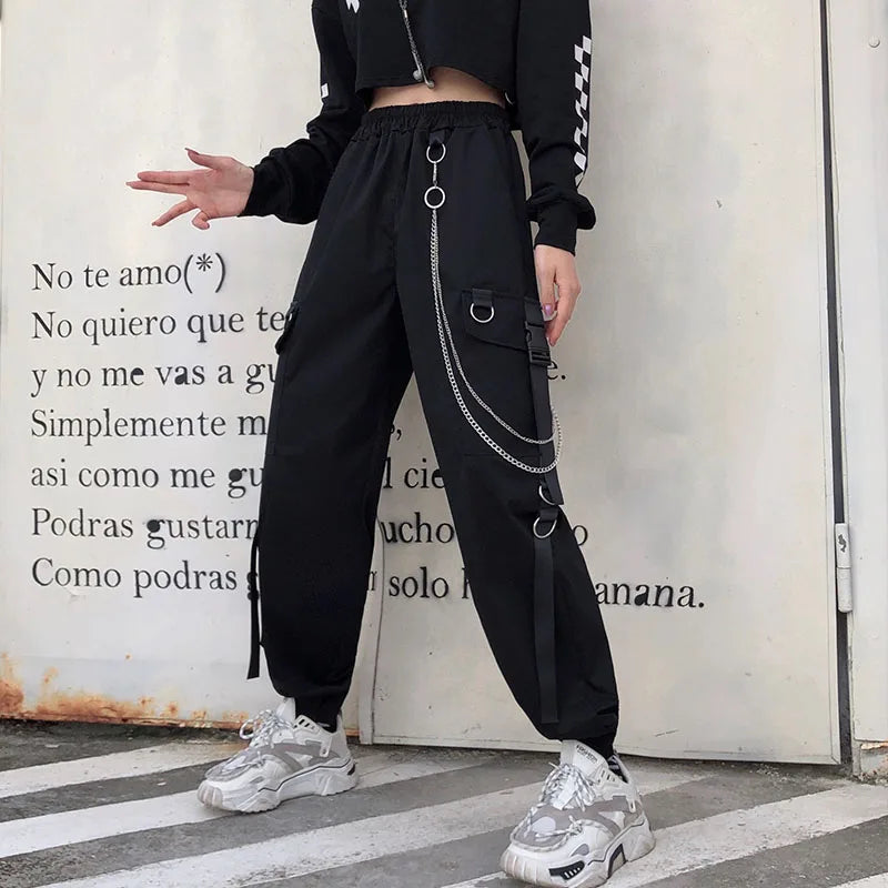 Women Cargo Pants Hip Hop Baggy Harem Pants Fashion