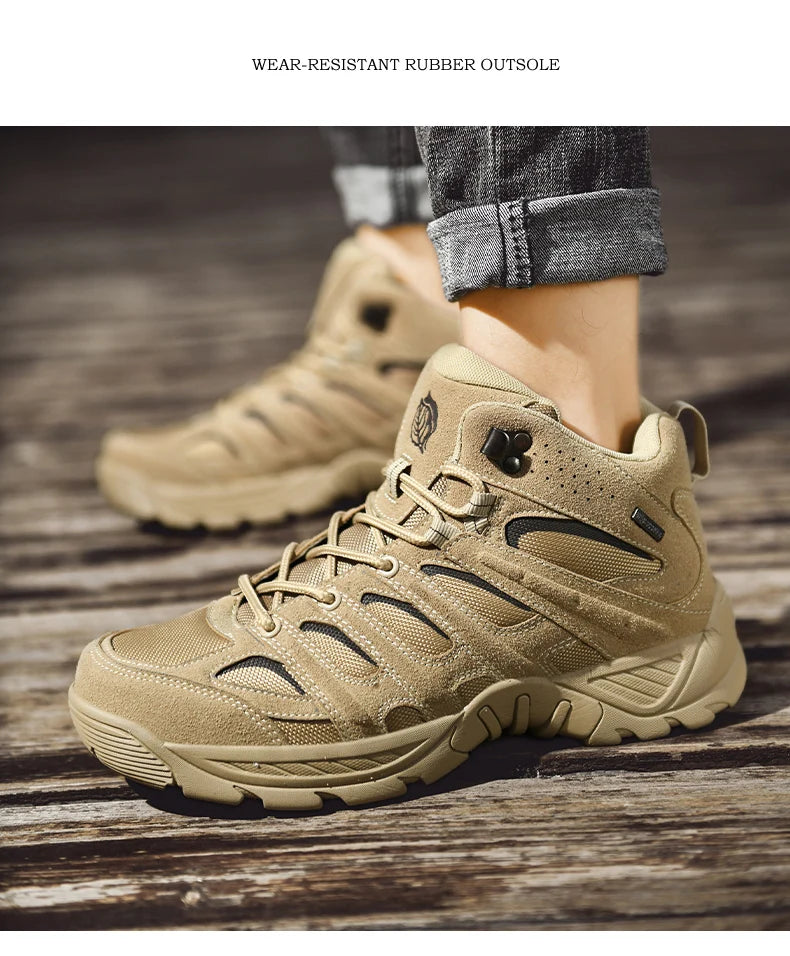 Fashion Men Outdoor Hiking Shoes Ankle Boots