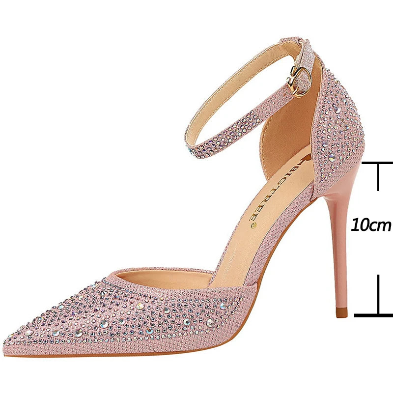 Shoes Shiny Rhinestones High Heels Ladies Shoes Women Pumps