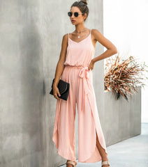 sleeveless summer strap playsuit boho Wide leg jumpsuit