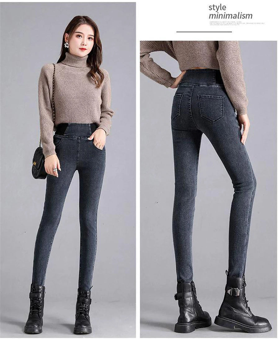 Jeans Oversize Slim Denim Pants Women's High Waist Skinny