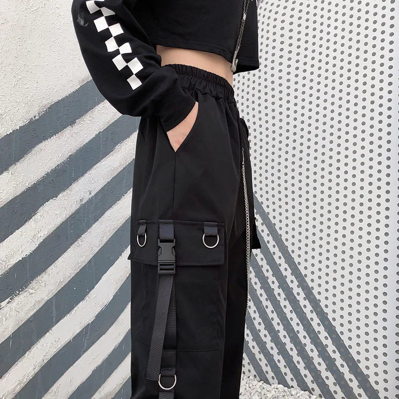 Women Cargo Pants Hip Hop Baggy Harem Pants Fashion