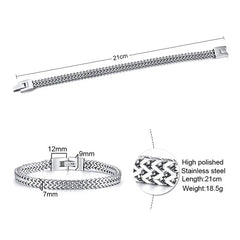 Stylish Men's Chain Bracelets Stainless Steel Link Wristband