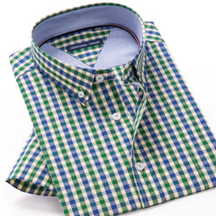 Men’s Summer Fashion Striped Short Sleeve Shirt Classic Business Casual