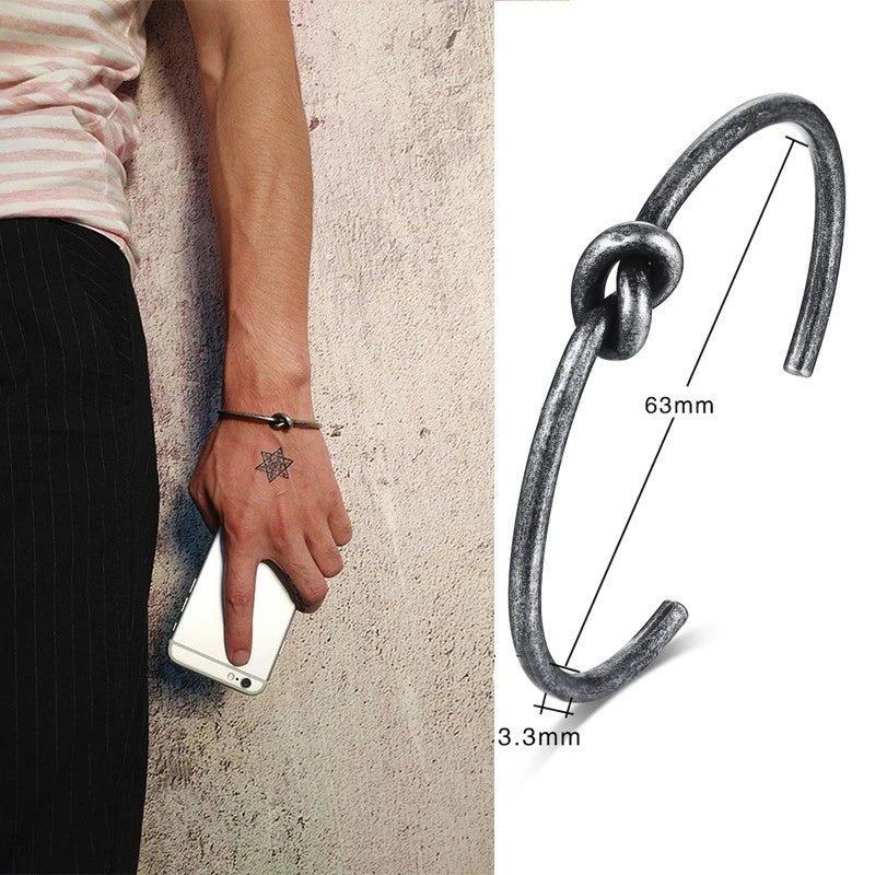 Stainless Steel Bangle for Men Vintage Simple Basic