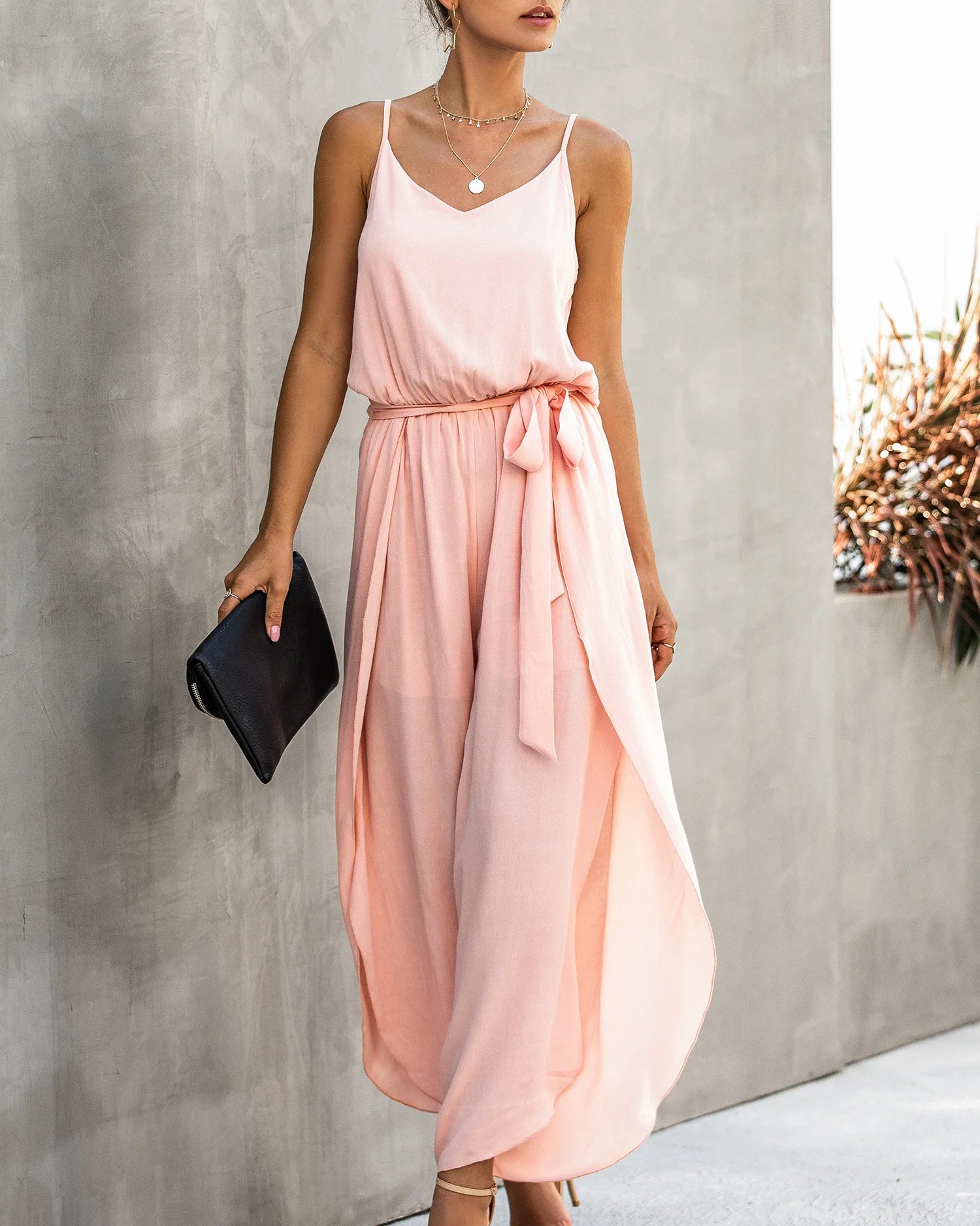 sleeveless summer strap playsuit boho Wide leg jumpsuit