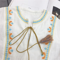 Embroidery Dress Long Sleeve Casual A Line Short dress