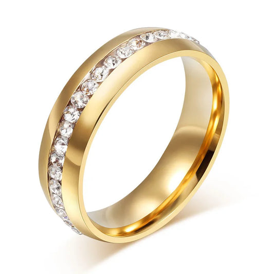Single Row Crystal Stone Ring Jewelry