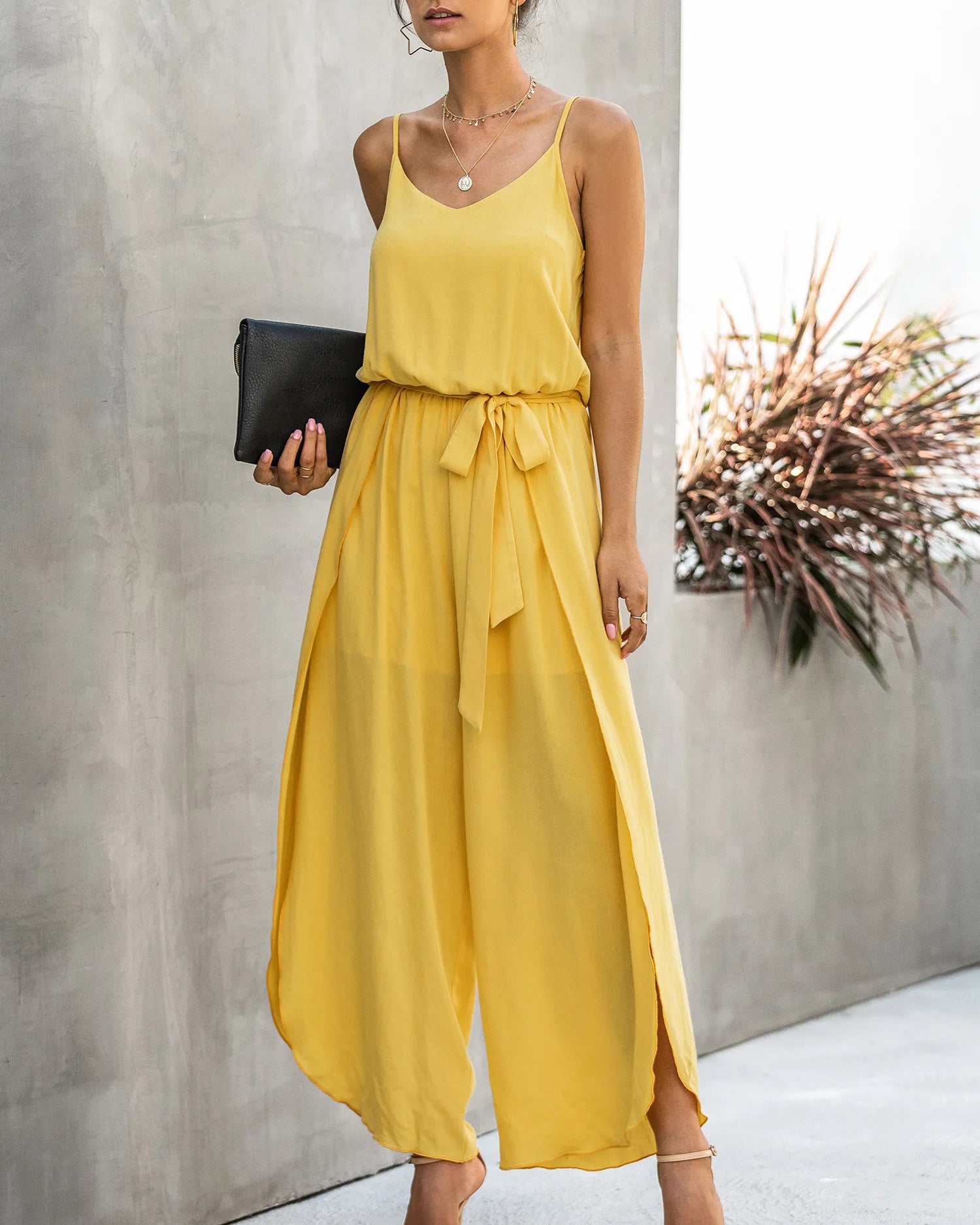 sleeveless summer strap playsuit boho Wide leg jumpsuit