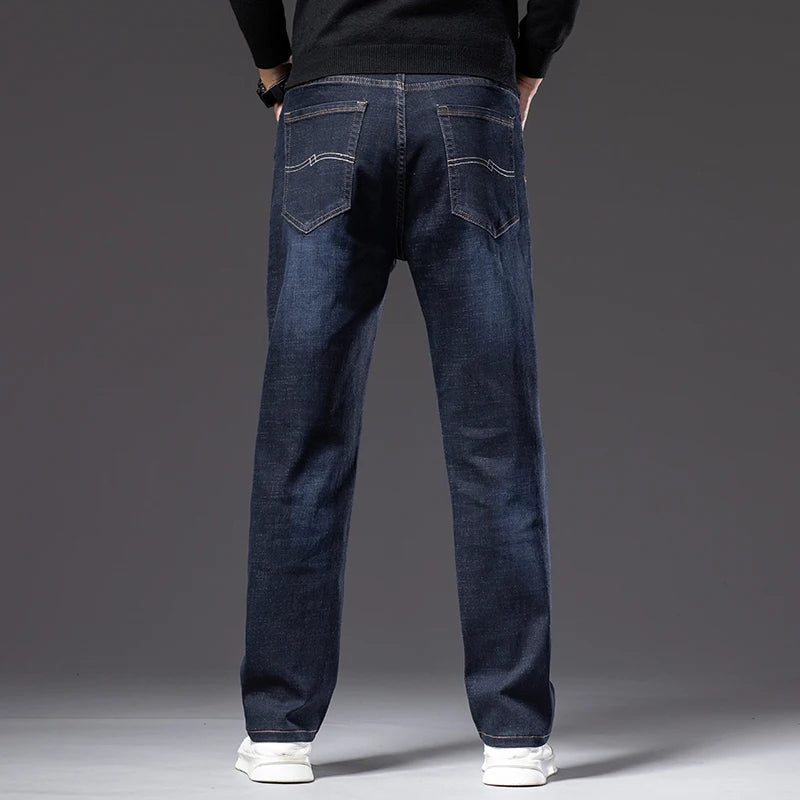 Straight-leg Brand Jeans Classic Style Business Casual Stretch Denim Pants