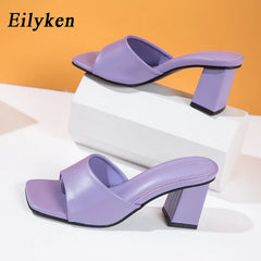 Slipper Summer Outdoor Sandal Women Square High Heel