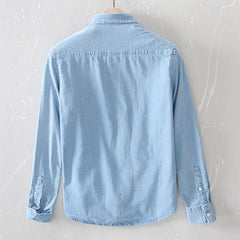 Men's Denim Shirts Autumn Thin Fashion Long Sleeve Casual Shirt