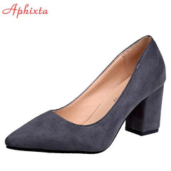 Shoes Square Heel Pointed Toe Pumps Fashion