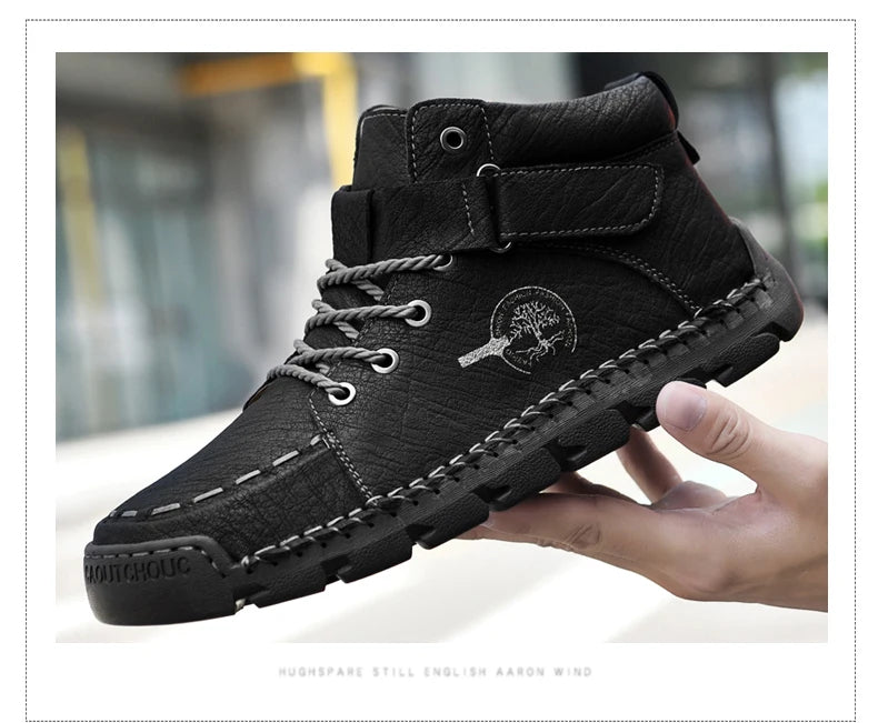 Men Ankle Boots Platform Walking Boots Office Business