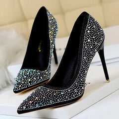 Shoes Rhinestone Woman Pumps Fashion Basic Pump Stiletto Heels