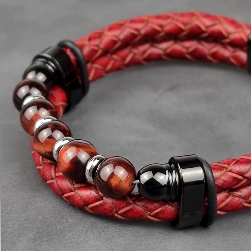 Round Bead Stone Men's Bracelet Classic Bangles Fashion Jewelry