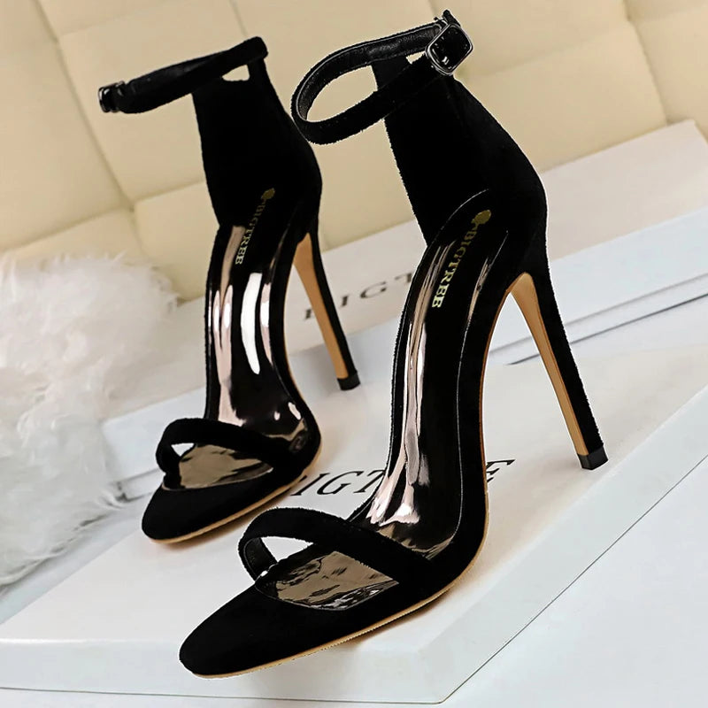 Sandals Suede Hollow High Heels Stiletto Fashion