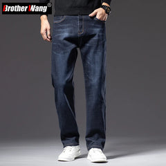 Straight-leg Brand Jeans Classic Style Business Casual Stretch Denim Pants