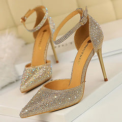 Shoes Shiny Rhinestones High Heels Ladies Shoes Women Pumps