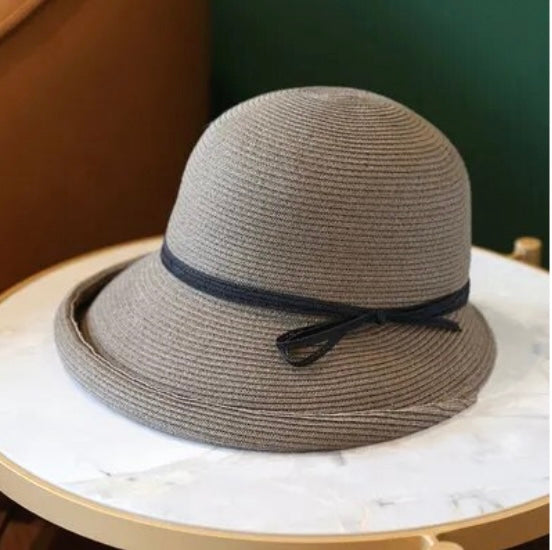 Hepburn Style Straw Hat Women Edge SunHat