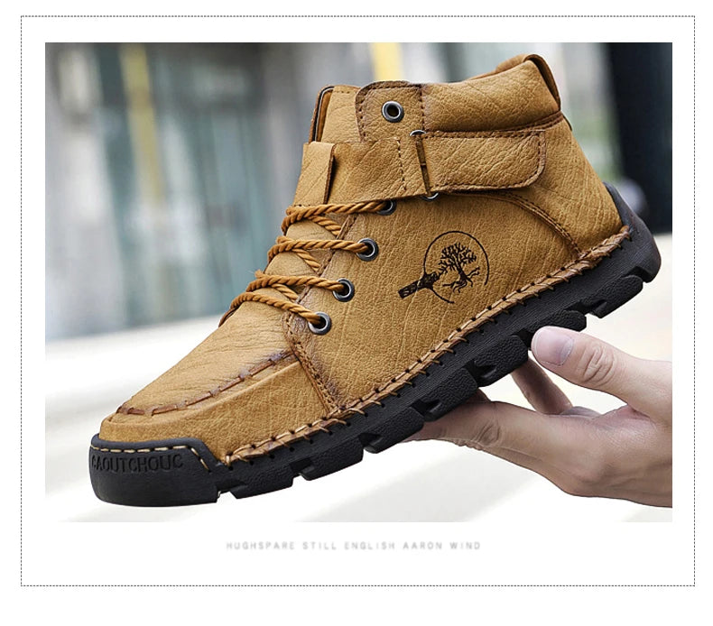 Men Ankle Boots Platform Walking Boots Office Business