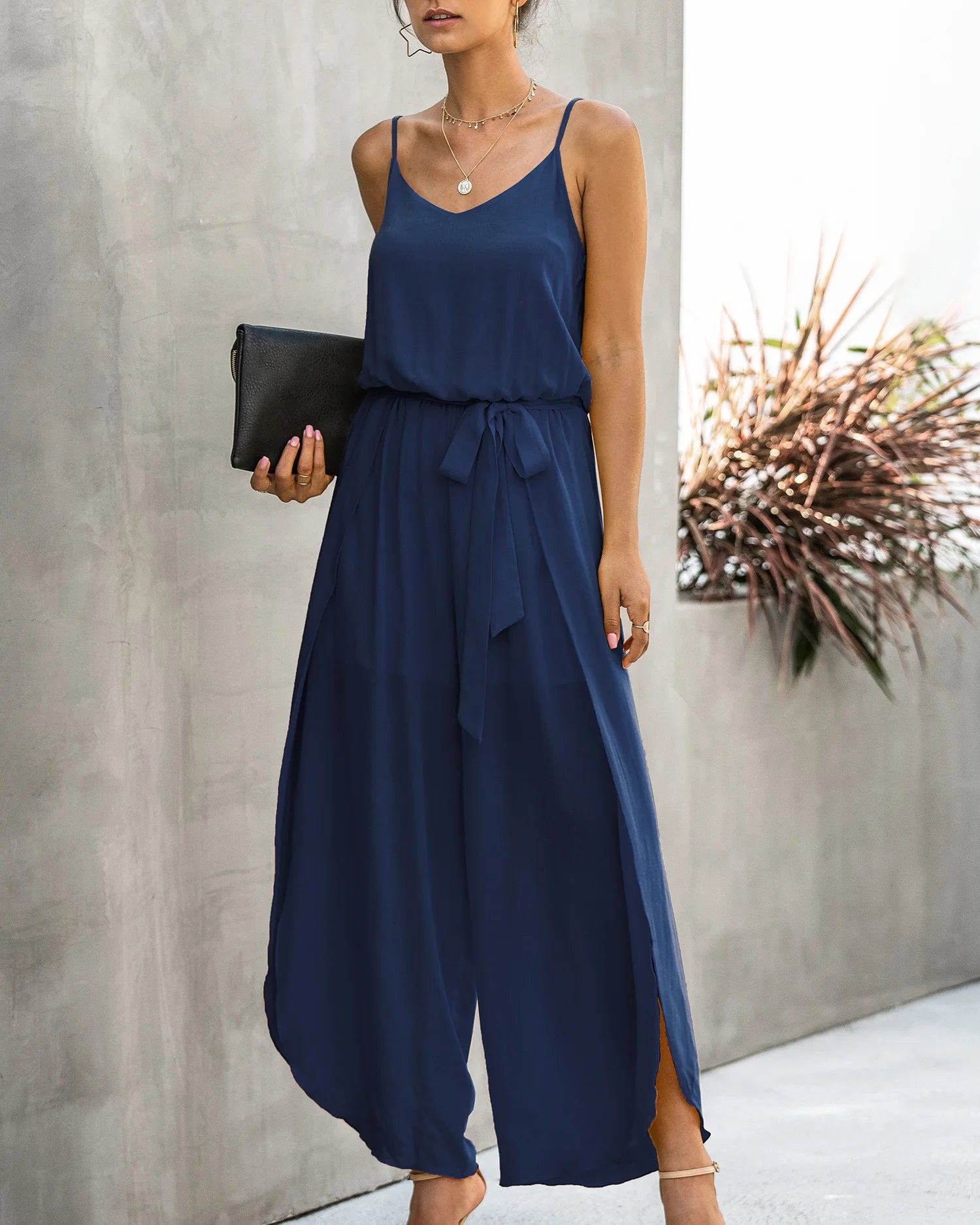 sleeveless summer strap playsuit boho Wide leg jumpsuit