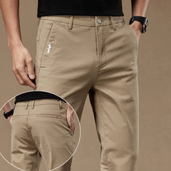 Business Casual Trousers Stretch Cotton Work Pants Formal Straight Pants