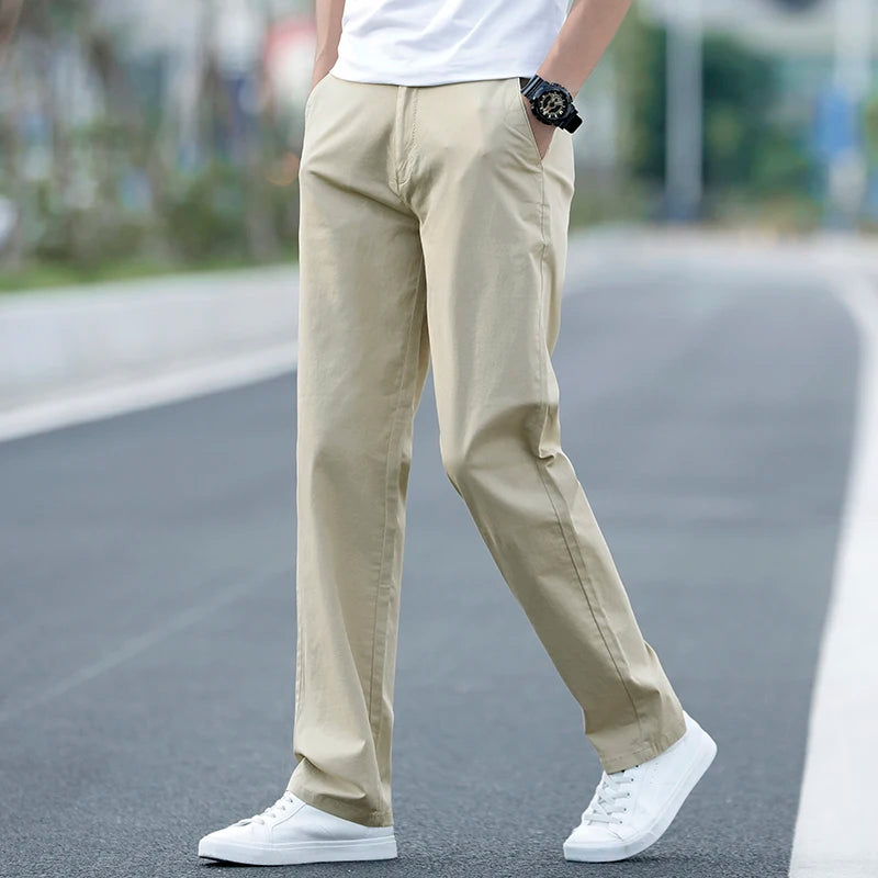 Summer Men's Thin Stretch Straight Casual Pants Business Fashion