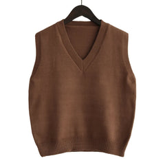 Sleeveless V-Neck Sweater Vest Women Fashion Knitwear