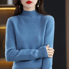 Sweater Fashion Warm Bottoming Shirts Half High Collar Basic Knitwear