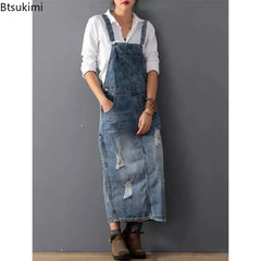 Women' Denim Dresses Suspender Sleeveless Strap Jumpsuit Overall