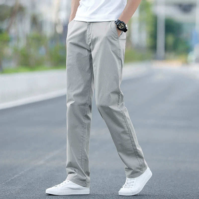 Summer Men's Thin Stretch Straight Casual Pants Business Fashion