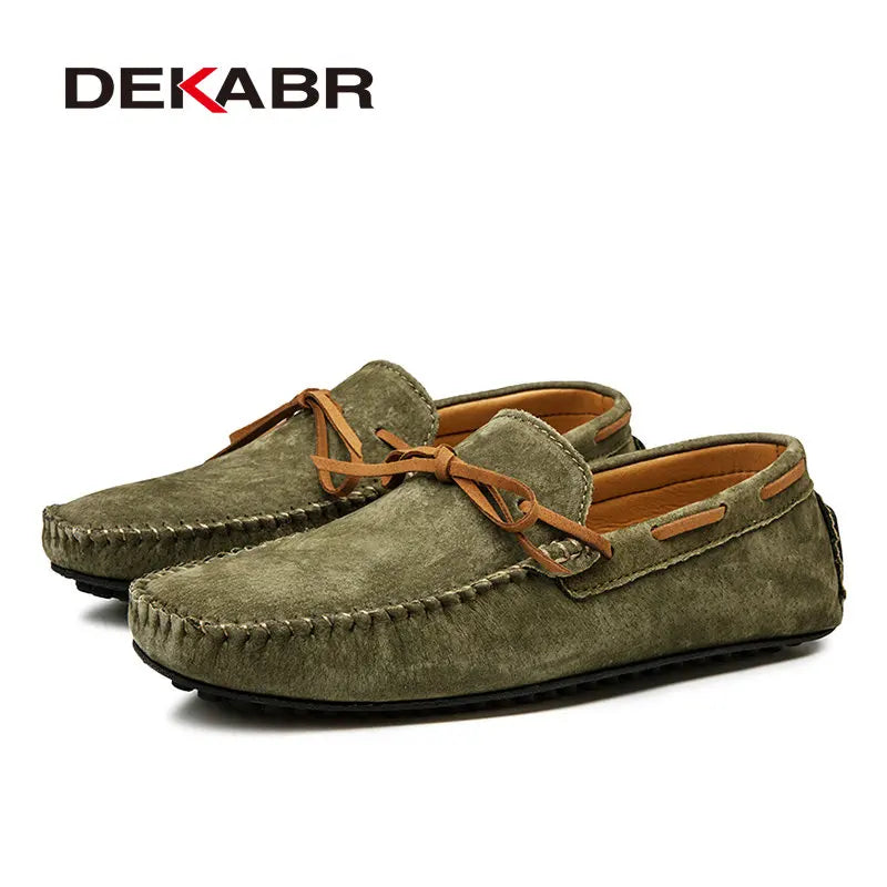 Casual Men Genuine Leather Shoes Summer Loafers