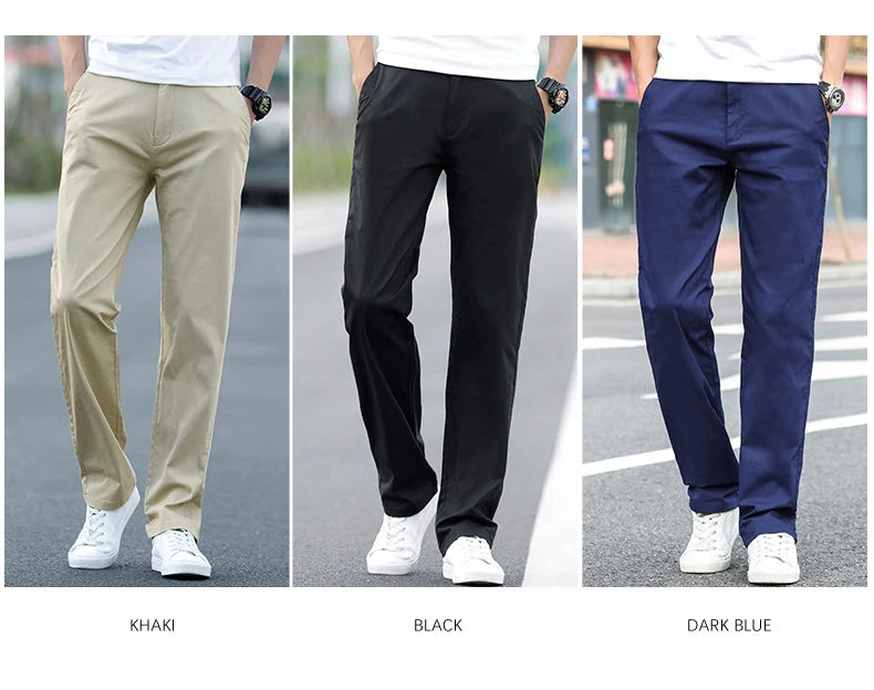 Summer Men's Thin Stretch Straight Casual Pants Business Fashion