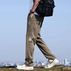 Men's Summer Thin Baggy Wide Leg Casual Pants Solid Color Cargo Pants