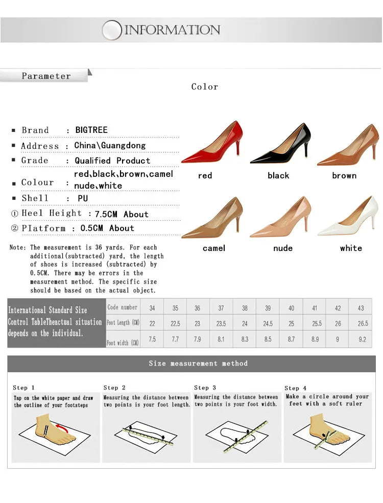 Shoes Patent Leather Women Heels Fashion Women Pumps