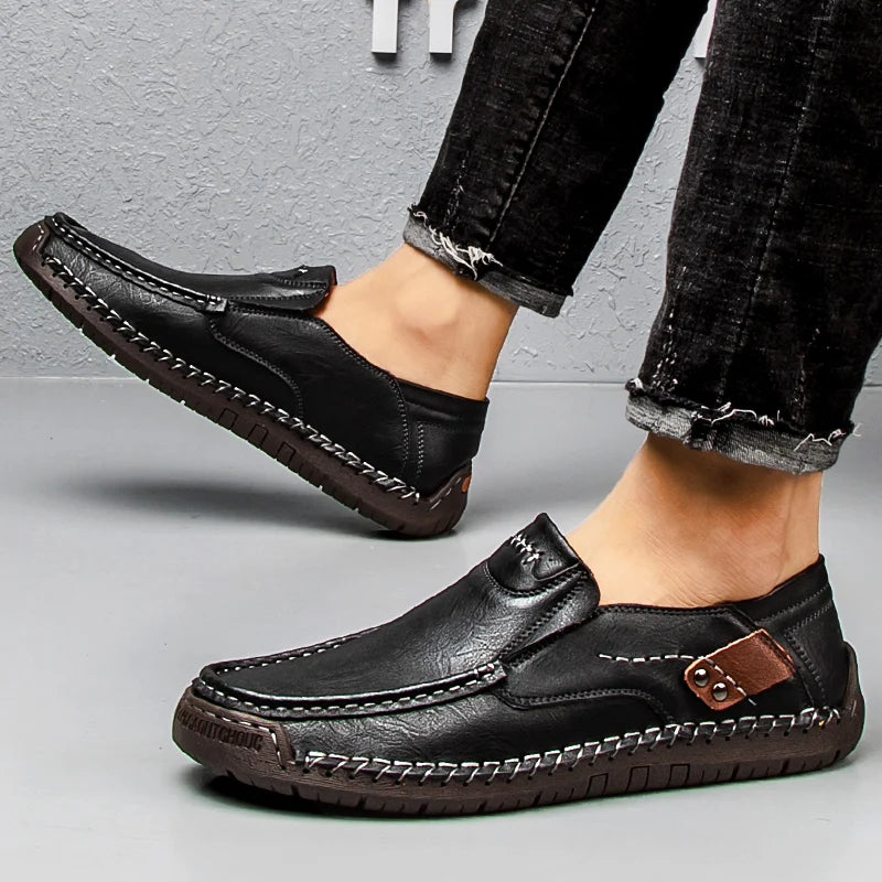 Men Shoes Casual Comfortable Men Loafers Slip On Leather Shoes