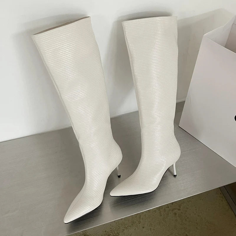 Design Pointed Toe Women Knee-High Boots