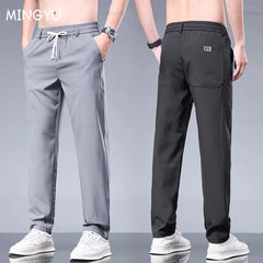 Casual Pants Ultra thin Slim Drawstring Elastic Waist Jogging Trousers