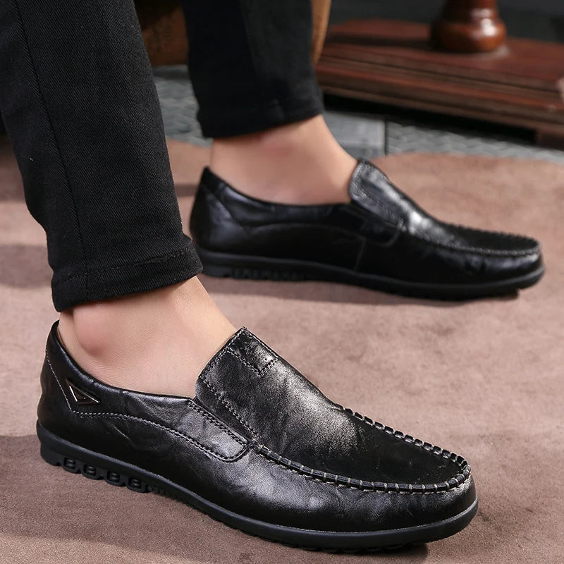 Genuine Leather Men Casual Shoes Loafers Moccasins